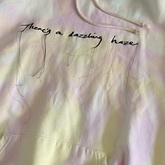 Stella x Taylor Swift tie dye embroidered lyric hoodie Size Medium
